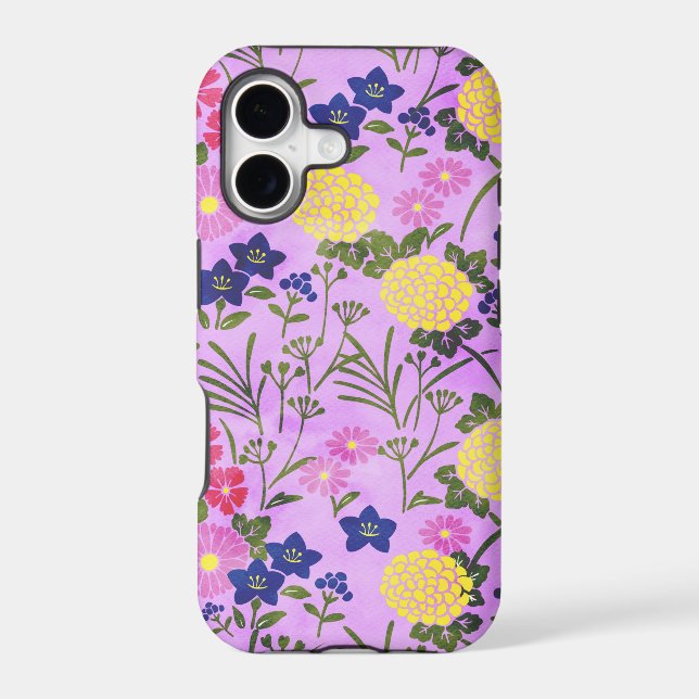Pretty Purple Vintage Flower Pattern (Back)