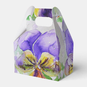 Pretty Purple Viola Floral Wedding Cake Favour Box