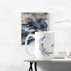 Pretty Purple Watercolor Floral, Custom Name Coffee Mug