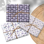 Pretty Purple Watercolor floral pattern  Wrapping Paper Sheet<br><div class="desc">Enhance any gift with our modern floral design gift wrap, adding a special touch to your presents. This pretty boho wrapping paper features 3 coordinating elegant watercolor florals created from original artwork. The all-over repeating patterns in shades of purple and blue are perfect for weddings, bridal showers, birthdays, and more....</div>