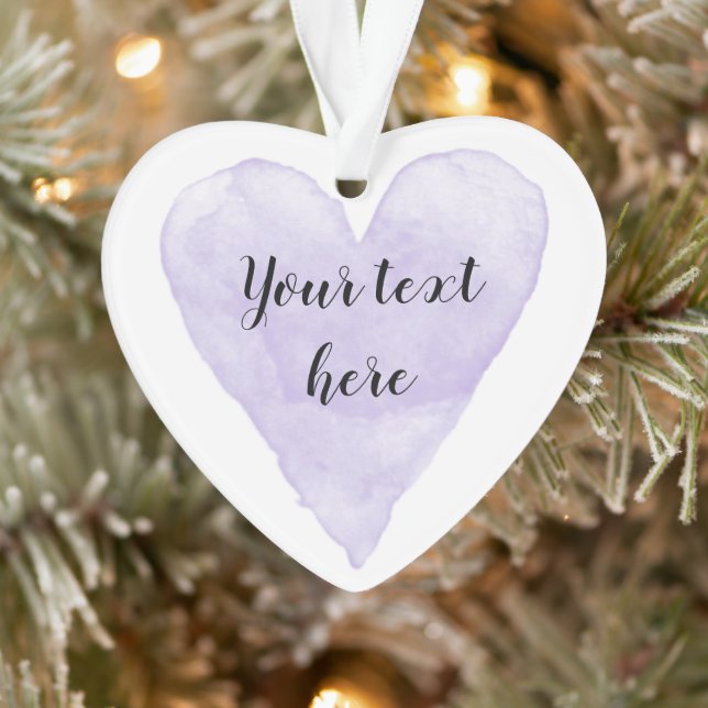 Pretty purple watercolor heart painting Christmas Ornament (Tree)