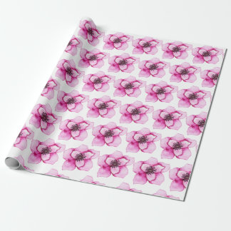 Pretty Purple Watercolor Rose Wrapping Paper