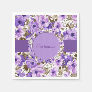 Pretty Purple & White Floral Napkins 2