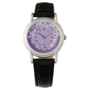 Pretty Purple & White Floral Wrist Watch 2
