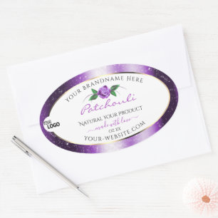 Pretty Purple White Product Label Rose Flower Logo