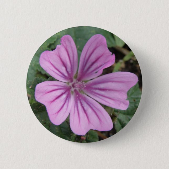 Pretty Purple Wildflower Button (Front)