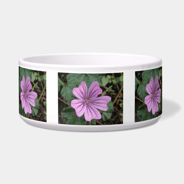 Pretty Purple Wildflower Dog Bowl (Front)