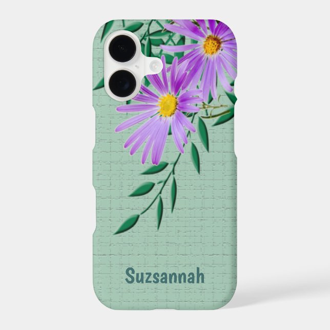 Pretty Purple Wildflower Photograph Corner Custom  iPhone Case (Back)