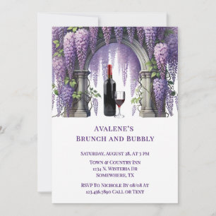 Pretty Purple Wisteria Arch Brunch and Bubbly Invitation