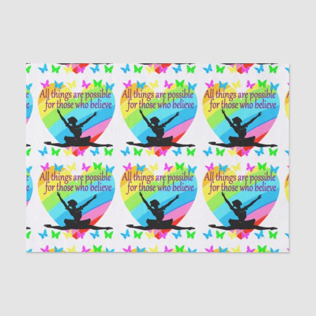 PRETTY RAINBOW ALL THINGS ARE POSSIBLE BALLERINA TISSUE PAPER (Front)
