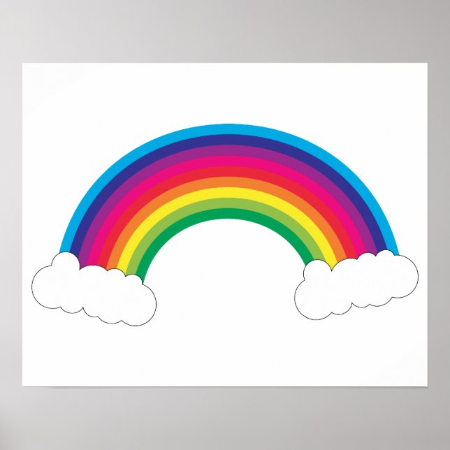 Pretty Rainbow and Clouds Poster (Front)