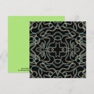 Pretty Rainbow Colored Ribbon Roll Pattern Art Card
