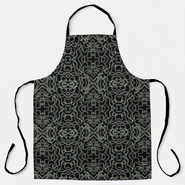 Pretty Rainbow Coloured Ribbon Roll Pattern Art Apron (Front)
