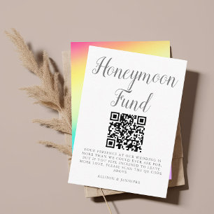 Pretty Rainbow Fade Custom Wedding Honeymoon Fund Enclosure Card