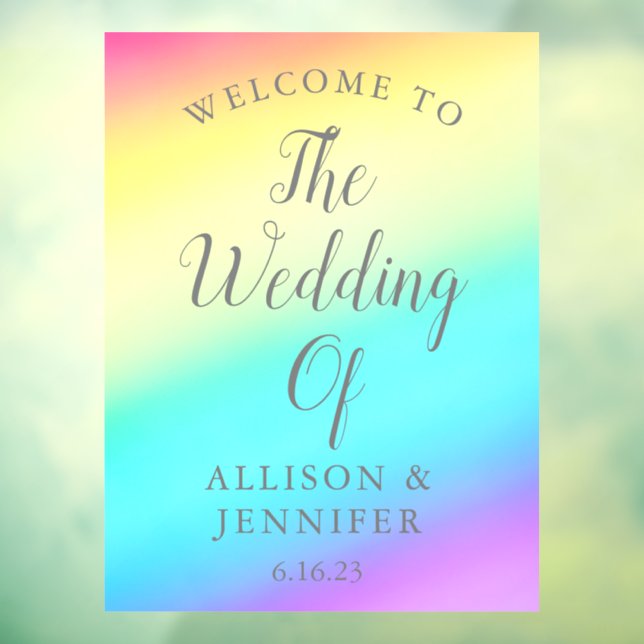 Pretty Rainbow Fade Personalised Wedding Welcome (Sheet 3)