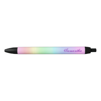 Pretty Rainbow Gradient Black Ink Pen