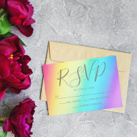Pretty Rainbow Gradient Colourful LGBTQ Wedding