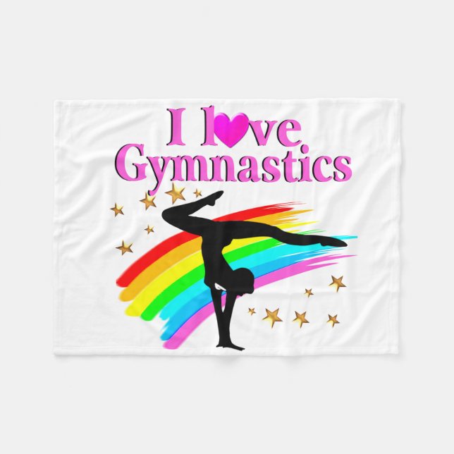 PRETTY RAINBOW GYMNASTICS CHAMPION FLEECE BLANKET (Front (Horizontal))