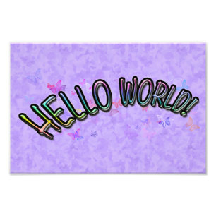 Pretty Rainbow Hello World Photo Print