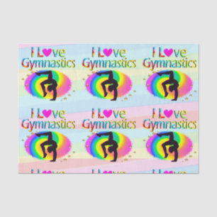 PRETTY RAINBOW I LOVE GYMNASTICS TISSUE PAPER