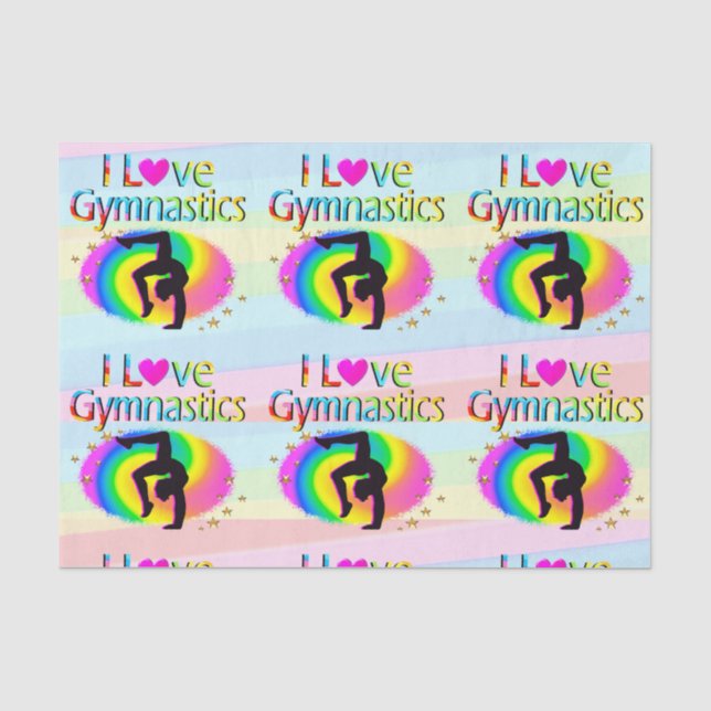 PRETTY RAINBOW I LOVE GYMNASTICS TISSUE PAPER (Front)