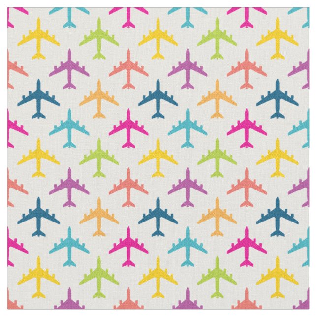 Pretty Rainbow KC-135 Refueling Jet Aeroplane Fabric (Close Up)