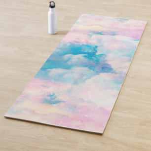 Pretty Rainbow Pastel Clouds Aesthetic design Yoga Mat