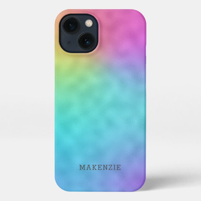 Pretty rainbow personalised abstract pattern iPhone case (Back)