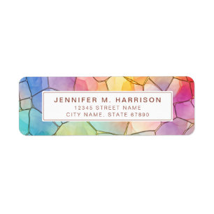 Pretty Rainbow Return Address Labels
