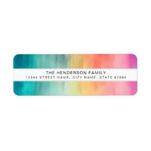 Pretty Rainbow Return Address Labels