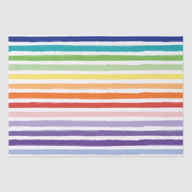 Pretty Rainbow Stripe Pattern Birthday Tissue Paper (Front)