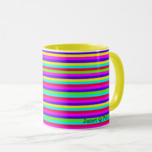 Pretty Rainbow Stripe w/ Name Mug