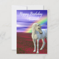 Pretty Rainbow Unicorn Field of Flowers