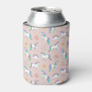 Pretty Rainbow Unicorns Can Cooler