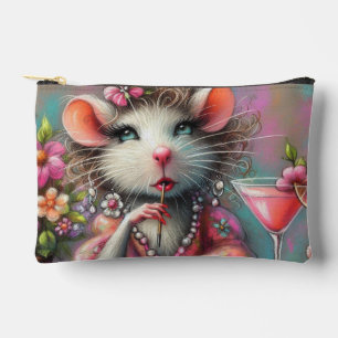 Pretty Rat Lady Having a Martini Contemplating Accessory Pouch