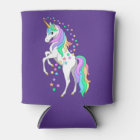 Pretty Rearing Rainbow Unicorn Falling Stars