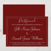 Pretty Red and Grey Wedding Postponed