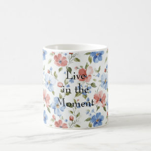 Pretty Red Blue Flowers Coffee Mug