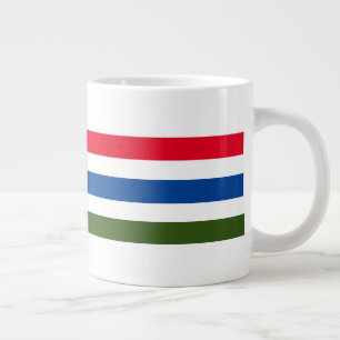 Pretty Red Blue Green Stripe on White Background Large Coffee Mug