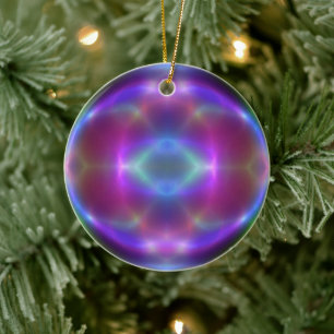 Pretty Red Blue Purple Abstract Christmas Ornament