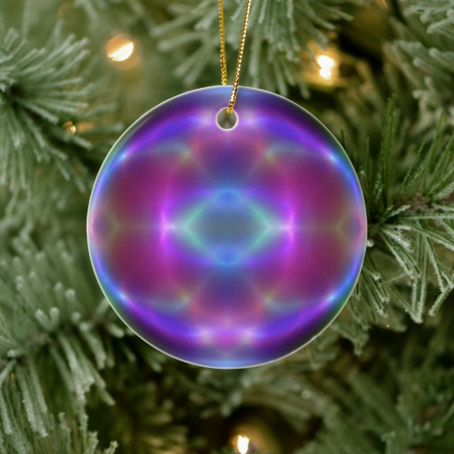 Pretty Red Blue Purple Abstract Christmas Ornament (Tree)