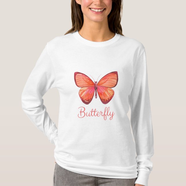 Pretty Red Butterfly T-Shirt (Front)