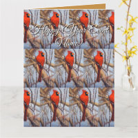 Pretty Red Cardinal Bird Perched on Branch