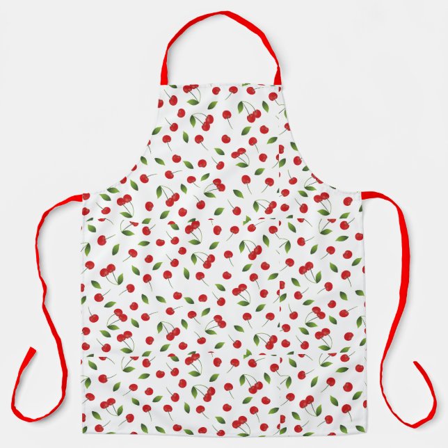 Pretty Red Cherry Apron (Front)