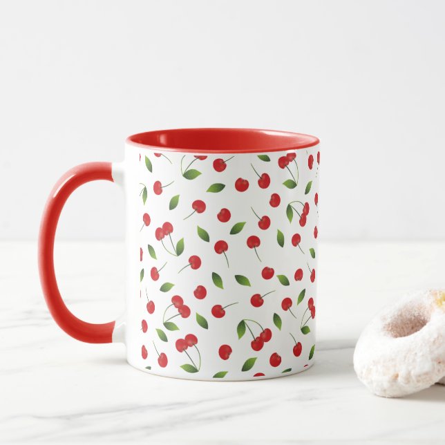 Pretty Red Cherry Mug (With Donut)