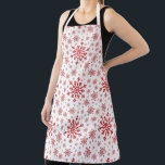 Pretty Red Christmas Snowflakes on Winter White Apron<br><div class="desc">Mixed sized pretty red snowflakes are scattered throughout this Christmas seasonal pattern. This cute festive design with a crisp winter white background is sure to please any age and perfect for anyone who likes soft and delicate xmas patterns.</div>