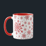 Pretty Red Christmas Snowflakes on Winter White Mug<br><div class="desc">Mixed sized pretty red snowflakes are scattered throughout this Christmas seasonal pattern. This cute festive design with a crisp winter white background is sure to please any age and perfect for anyone who likes soft and delicate xmas patterns.</div>
