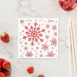 Pretty Red Christmas Snowflakes on Winter White Napkin<br><div class="desc">Mixed sized pretty pastel red snowflakes are scattered throughout this Christmas seasonal pattern. This cute festive design with a crisp winter white background is sure to please any age and perfect for anyone who likes soft and delicate xmas patterns.</div>