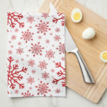 Pretty Red Christmas Snowflakes on Winter White Tea Towel<br><div class="desc">Mixed sized pretty red snowflakes are scattered throughout this Christmas seasonal pattern. This cute festive design with a crisp winter white background is sure to please any age and perfect for anyone who likes soft and delicate xmas patterns.</div>