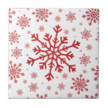 Pretty Red Christmas Snowflakes on Winter White Tile<br><div class="desc">Mixed sized pretty pastel red snowflakes are scattered throughout this Christmas seasonal pattern. This cute festive design with a crisp winter white background is sure to please any age and perfect for anyone who likes soft and delicate xmas patterns.</div>